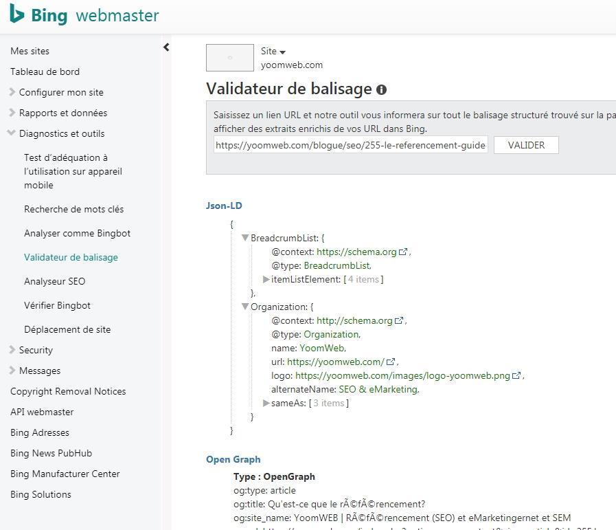exemple données structurées google Bing